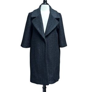 Forever 21 Women’s Black Wool Blend 1/4 Sleeve Coat Size Medium